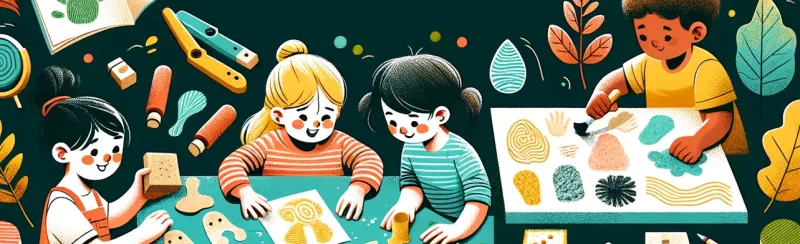 les-empreintes-et-traces-3 activités sur les empreintes, les traces et les rayures en petite section de maternelle - les enfants expérimentent les tampons, les feuilles, leurs doigts pour laisser des traces