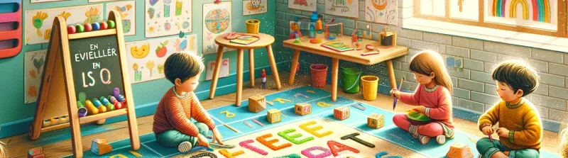 Pré-écriture en PS - Éveiller les Sens à l'Alphabétisation - les enfants s'exercent à écrire dans du sable