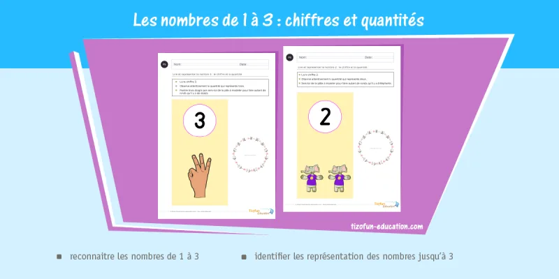 apprendre les nombres de 1 à 3 - exercices de mathématiques 3 à 4 ans