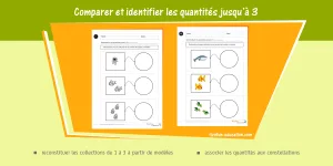 correspondance terme à terme - identifier les constellations de dés et leur associer les quantités jusqu'à 3