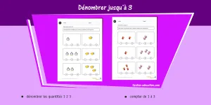 exercices de maternelle petite section sur le dénombrement des quantités jusqu'à 3