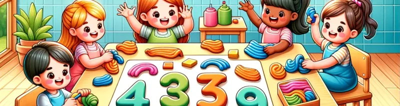 Les Enfants s'Exercent à Jeu de Chiffres à Modeler - Un Atelier de Modelage Ludique pour la Pré-écriture et les Mathématiques