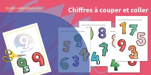 atelier de pré-écriture en maternelle pour apprendre à Identifier, couper et coller les chiffres