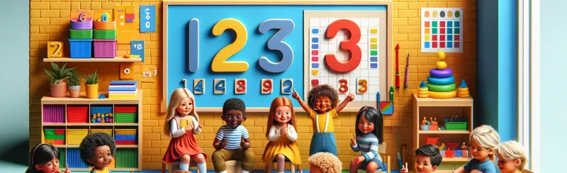 Les enfants de maternelle en plein activités de dénombrement - dénombrer jusqu'à 3 en s'amusant