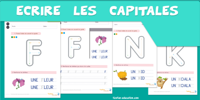 Feuilles Écriture Maternelle MS – Les enfants découvrir les Lettres Capitales en Moyenne Section