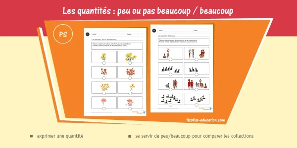 activité peu/beaucoup - drire ce qui est peu ou beaucoup - vocabulaire mathématique peu/beaucoup - Mathématiques 4 ans