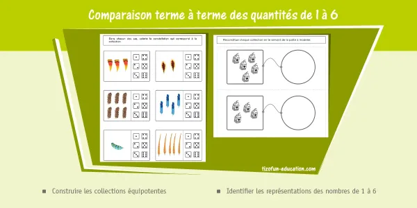 Effectuer une comparaison terme à terme avec les quantités jusqu'à 6