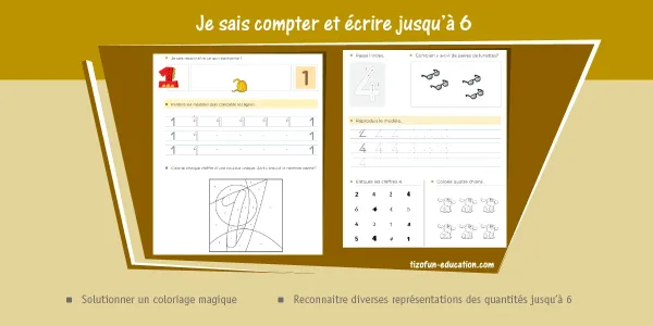 Comptage et écriture des nombres jusqu’à 6 - Activité de Mathématiques 4 ans : Jeux et Exercices de Maths Maternelle MS