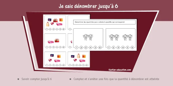 Dénombrement des collections de 1 à 6 - Mathématiques 4 ans : Jeux et Exercices de Maths Maternelle MS