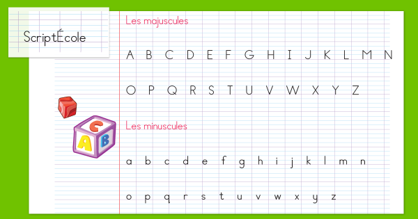 Polices d'écriture maternelle à télécharger - Exemple de caractères - Ecriture enfants ScriptEcole