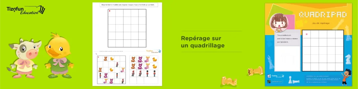 Exercices de repérage sur quadrillage MS GS : fiches et jeux pratiques en Maternelle