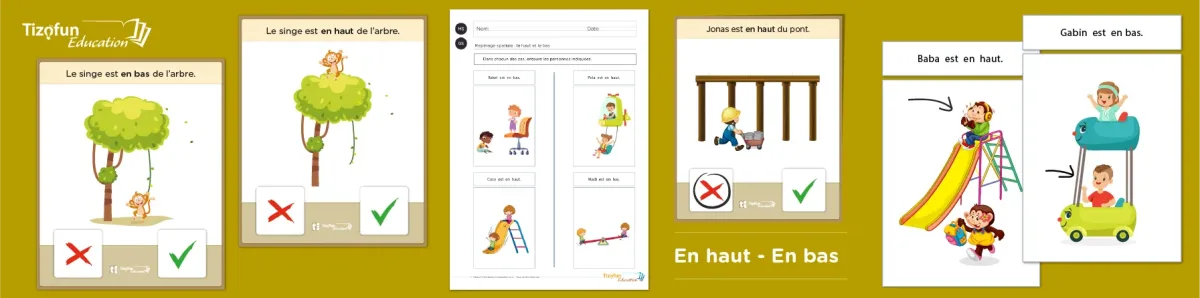Exercices sur les Positions Haut et Bas Exercices sur les Positions Haut et Bas : Jeux de Vocabulaire Spatial pour la Maternelle