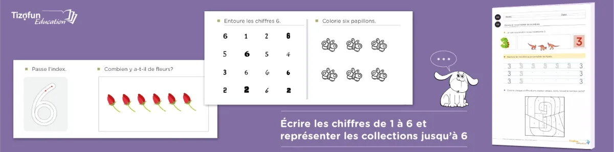 Comment Écrire les Chiffres de 1 à 6 Comment Écrire les Chiffres de 1 à 6 : Activités Ludiques Maternelle MS GS - Représentation du nombre jusqu'à 6