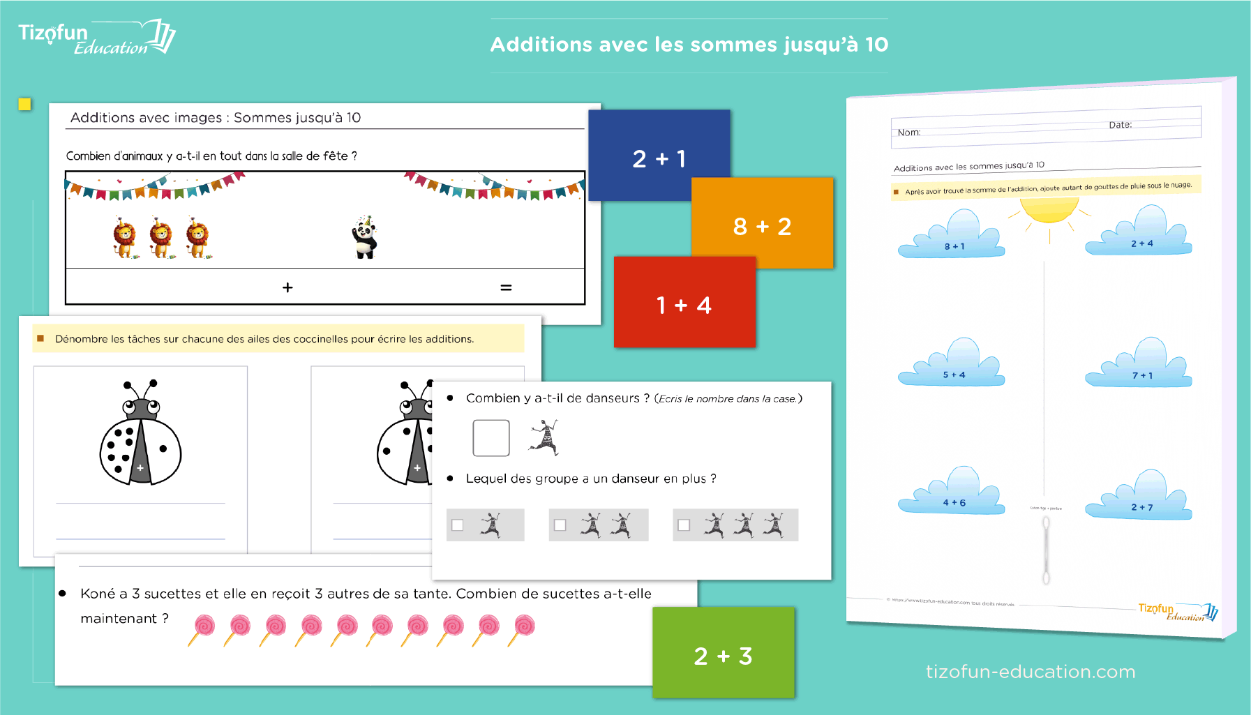 Fiches De Travail Mathématiques Pour L'addition Et La Soustraction En ...