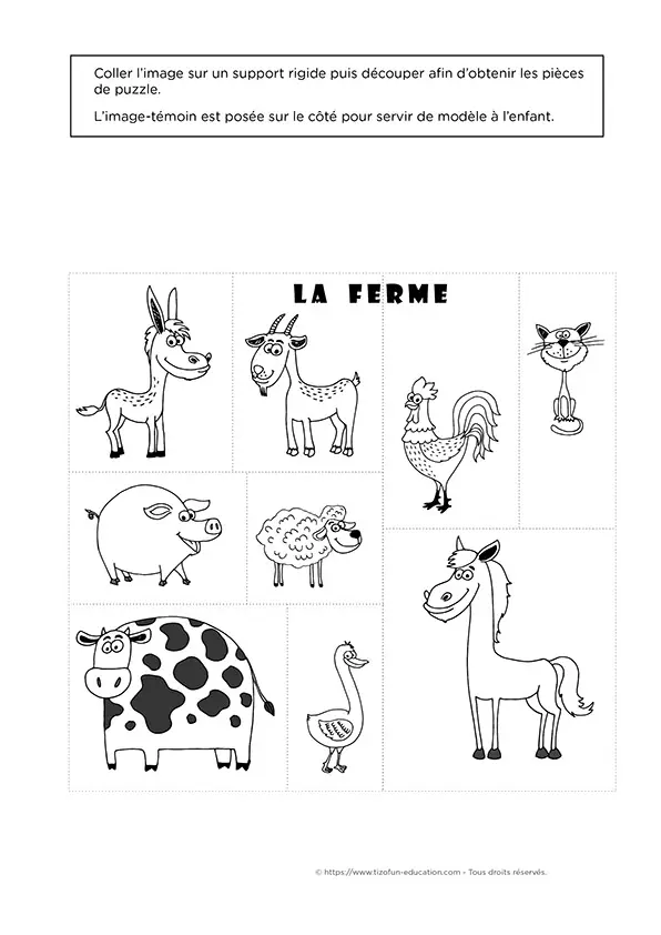 puzzle éducatif animaux maternelle PS MS