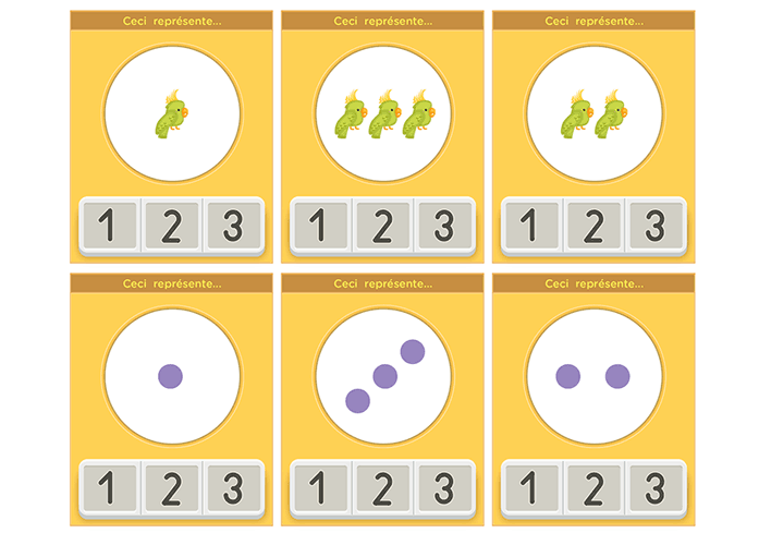 cartes à dénombrer maternelle - les nombres jusqu'à 3