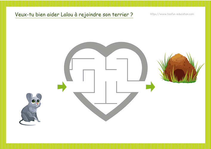 jeu de labyrinthe maternelle graphisme et motricité fine