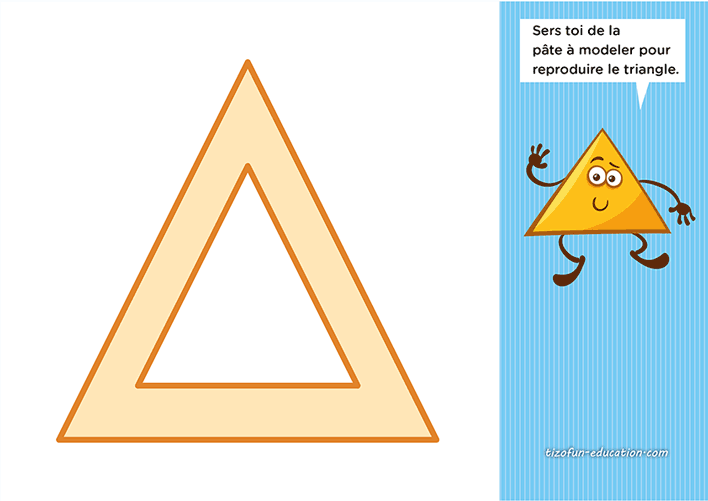 formes géométrique et motricité fine en maternelle - former un triangle avec de la pate a modeler